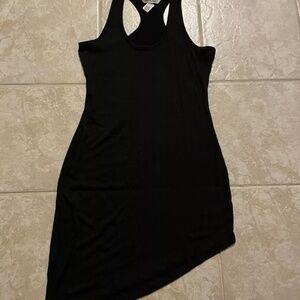 Derek Heart Asymmetrical Black Racerback Dress